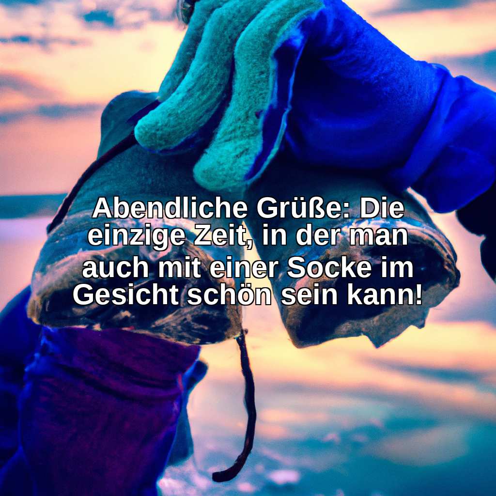 Abendliche Grüße: Die einzige Zeit, in der man auch mit einer Socke im Gesicht schön sein kann!