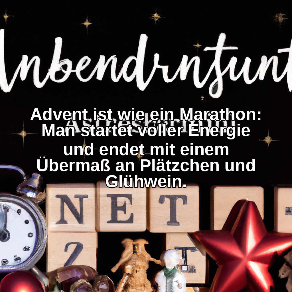 Advent ist wie ein Marathon: Man startet voller Energie und endet mit einem Übermaß an Plätzchen und Glühwein.