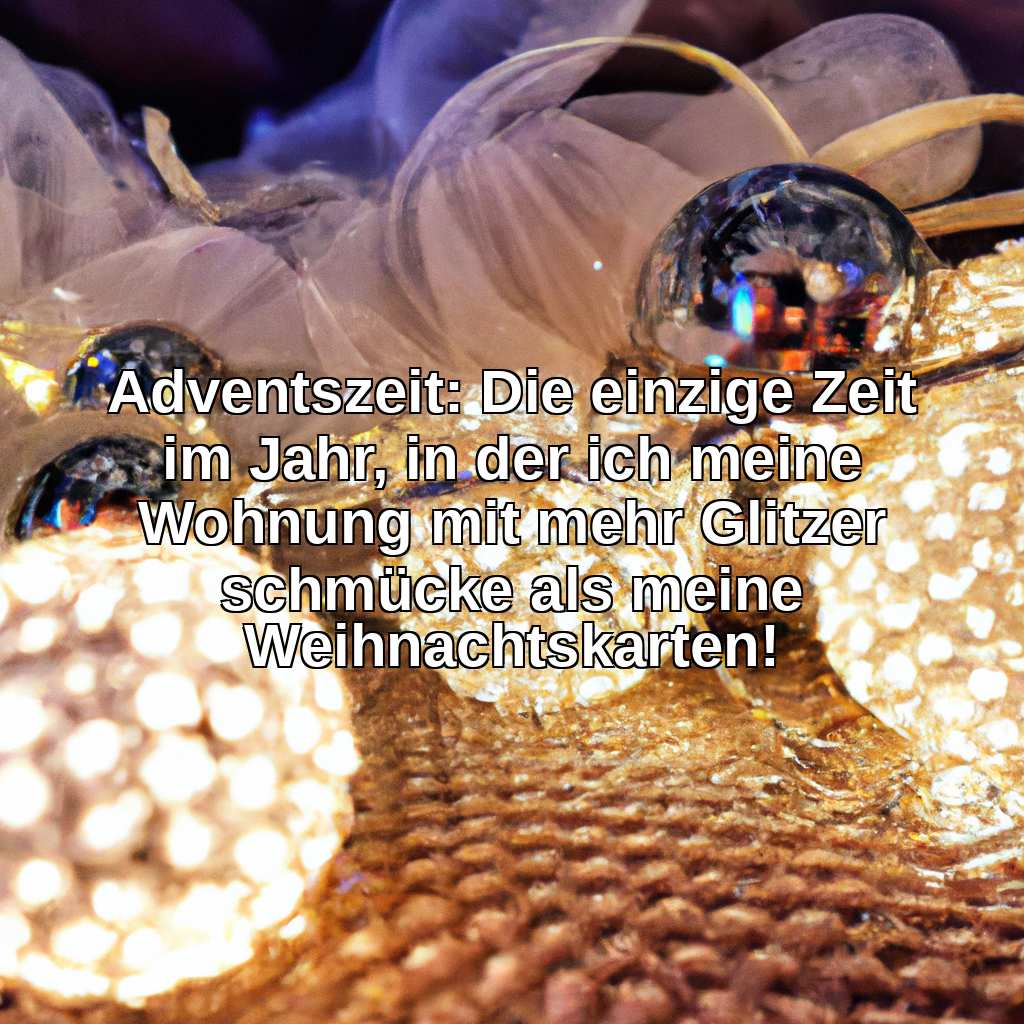 Adventszeit: Die einzige Zeit im Jahr, in der ich meine Wohnung mit mehr Glitzer schmücke als meine Weihnachtskarten!