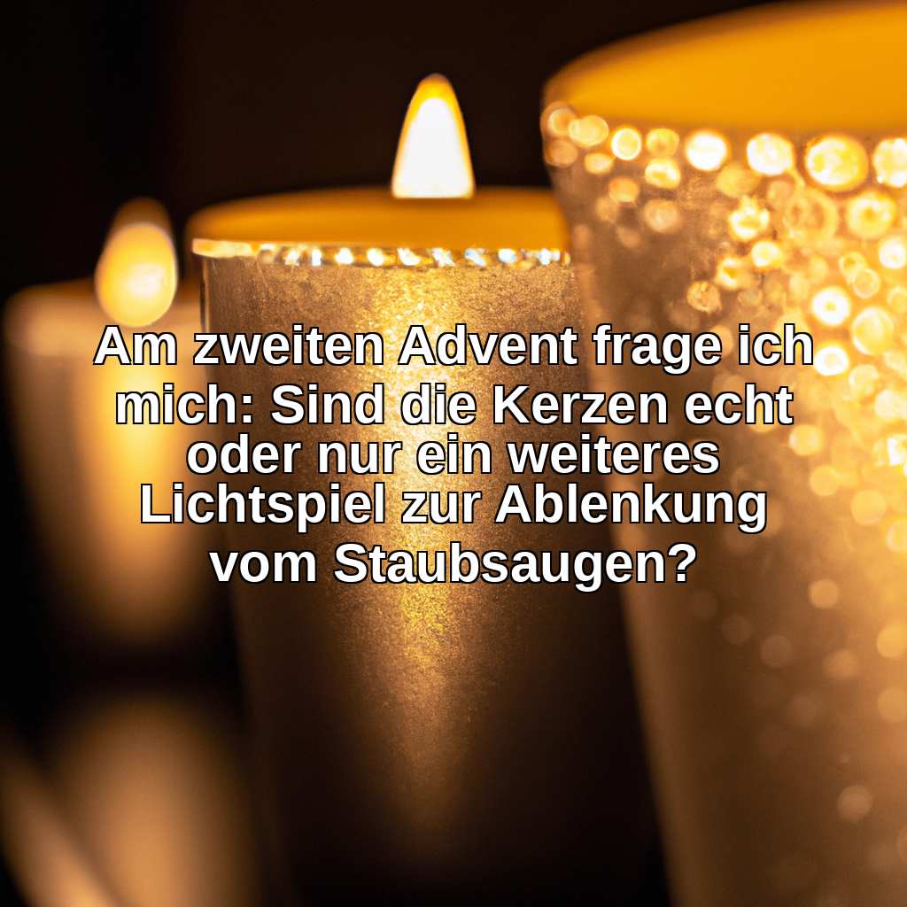 Am zweiten Advent frage ich mich: Sind die Kerzen echt oder nur ein weiteres Lichtspiel zur Ablenkung vom Staubsaugen?