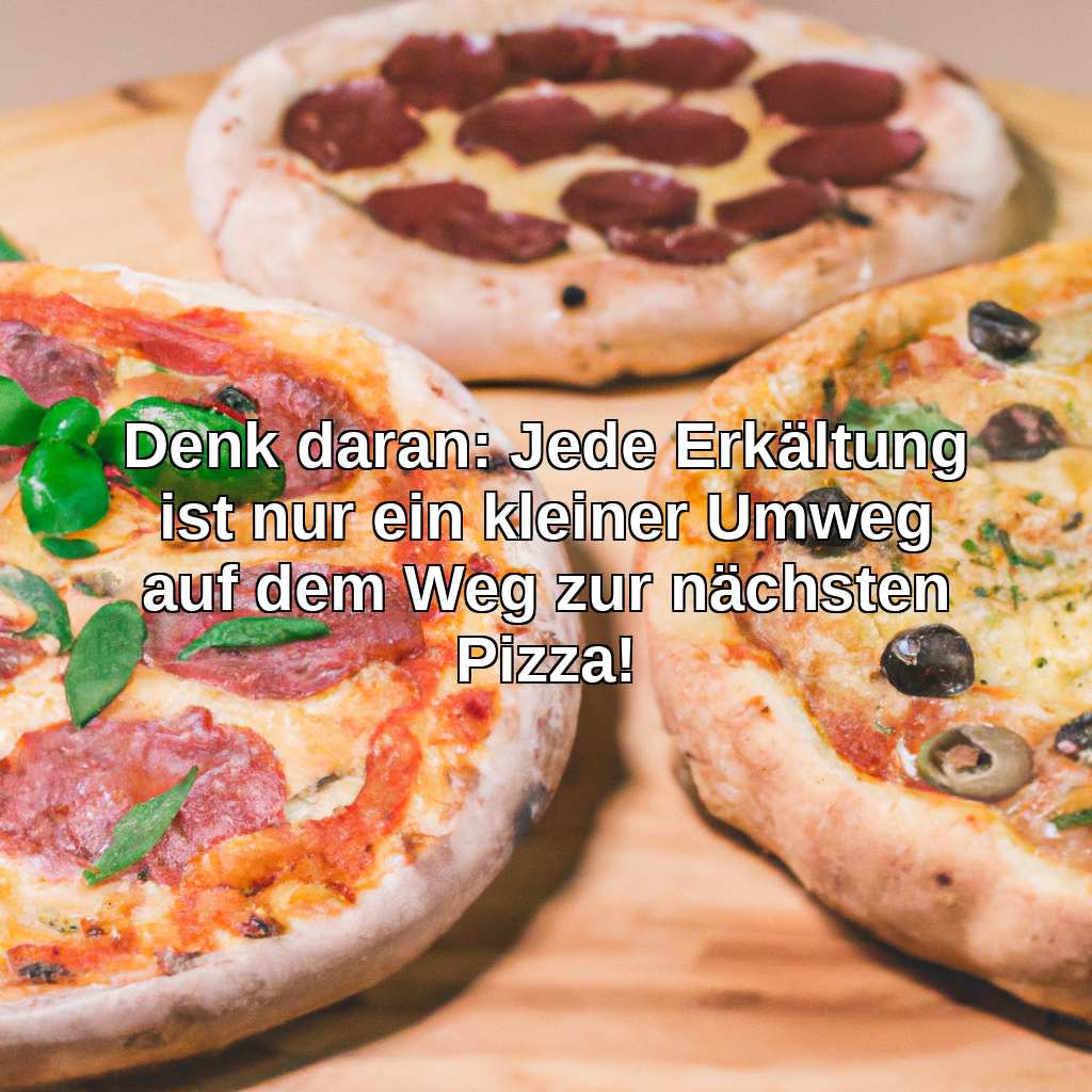 Denk daran: Jede Erkältung ist nur ein kleiner Umweg auf dem Weg zur nächsten Pizza!