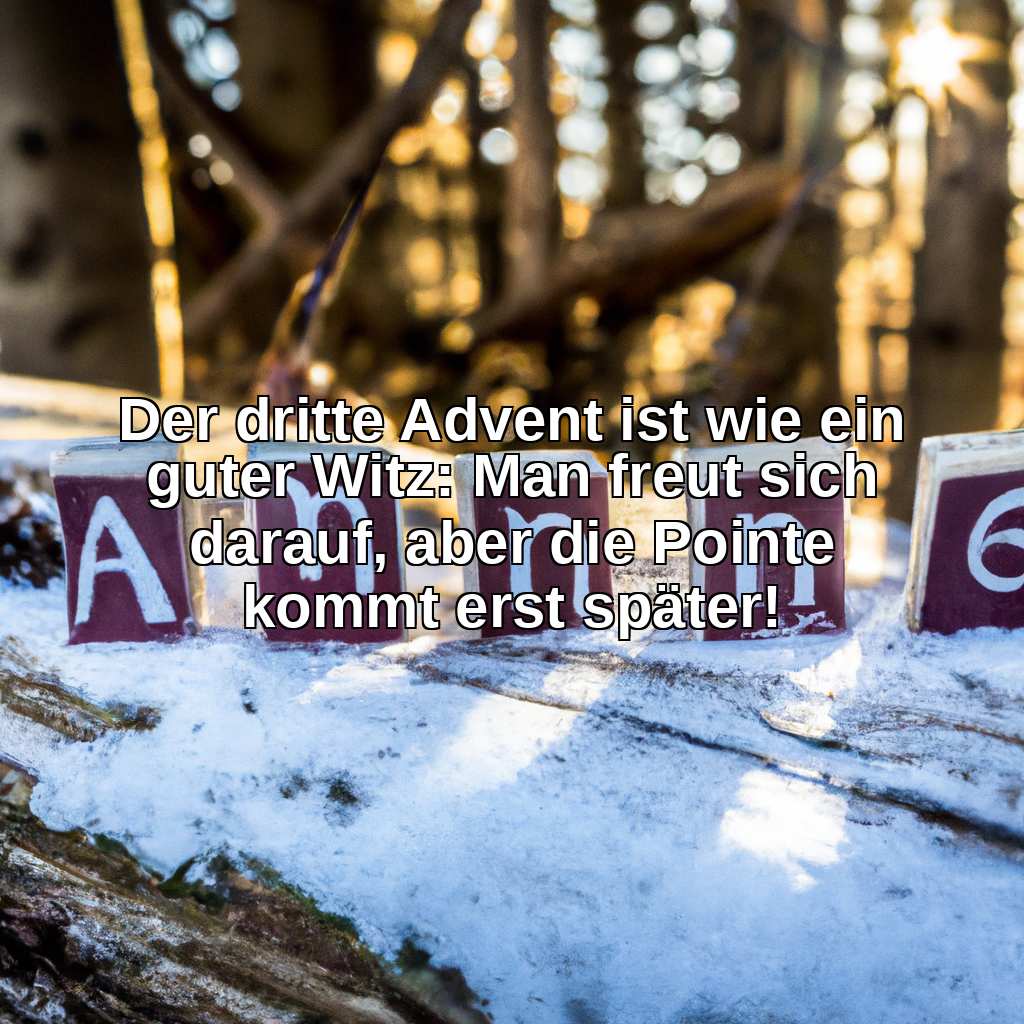 Der dritte Advent ist wie ein guter Witz: Man freut sich darauf, aber die Pointe kommt erst später!