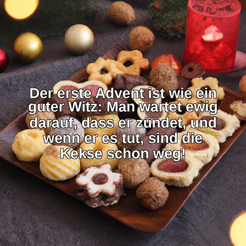 Der erste Advent ist wie ein guter Witz: Man wartet ewig darauf, dass er zündet, und wenn er es tut, sind die Kekse schon weg!