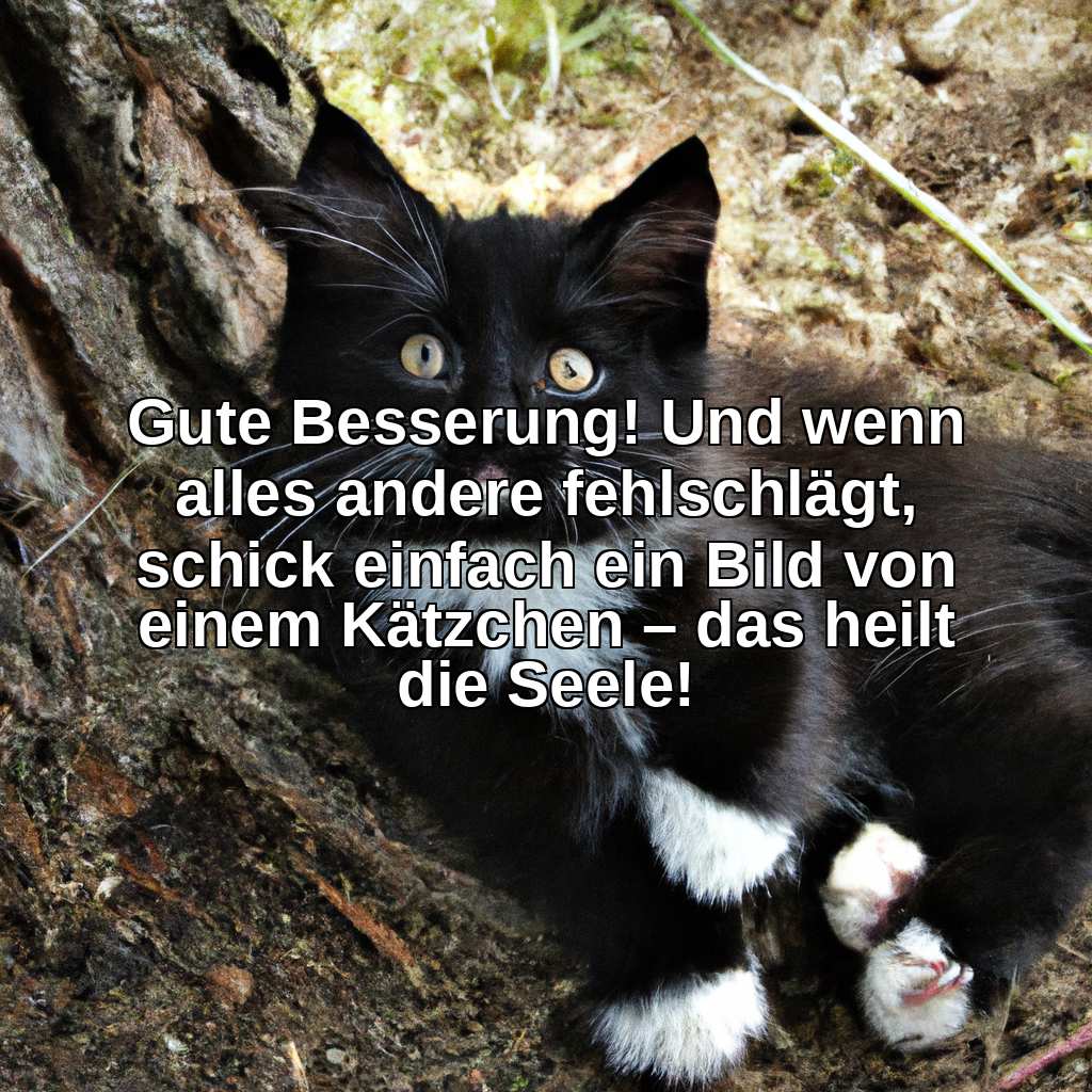 Gute Besserung! Und wenn alles andere fehlschlägt, schick einfach ein Bild von einem Kätzchen – das heilt die Seele!