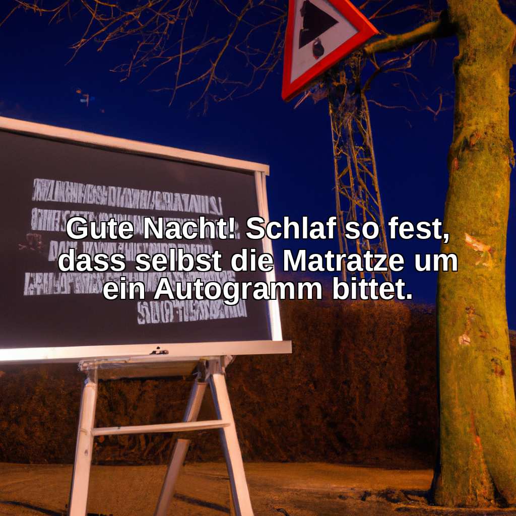 Gute Nacht! Schlaf so fest, dass selbst die Matratze um ein Autogramm bittet.
