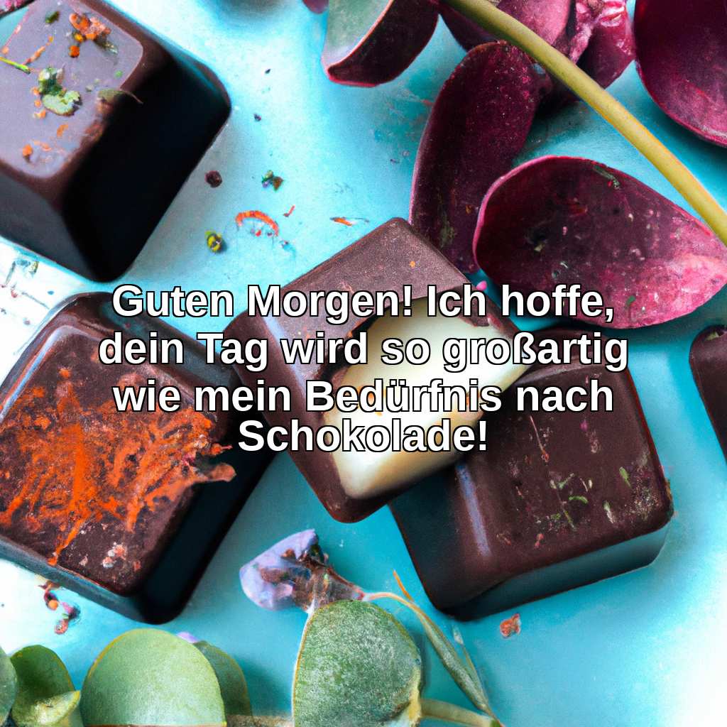 Guten Morgen! Ich hoffe, dein Tag wird so großartig wie mein Bedürfnis nach Schokolade!