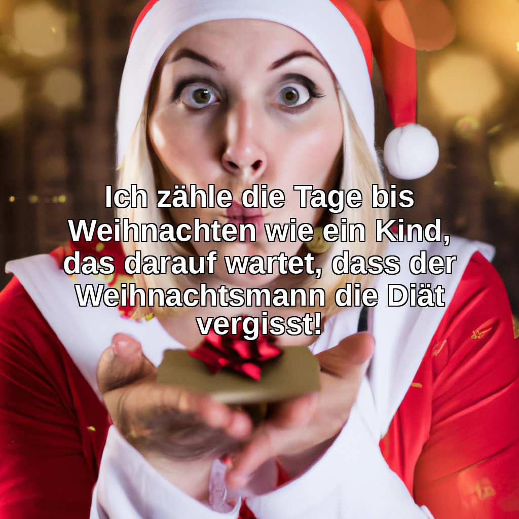 Ich zähle die Tage bis Weihnachten wie ein Kind, das darauf wartet, dass der Weihnachtsmann die Diät vergisst!