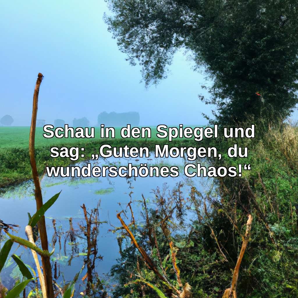Schau in den Spiegel und sag: „Guten Morgen, du wunderschönes Chaos!“