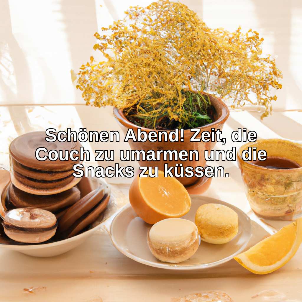 Schönen Abend! Zeit, die Couch zu umarmen und die Snacks zu küssen.