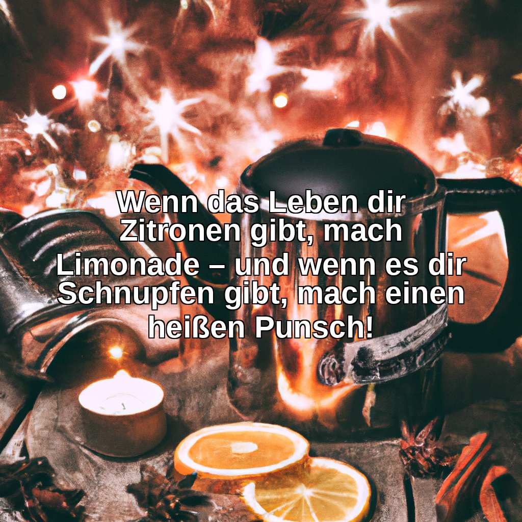 Wenn das Leben dir Zitronen gibt, mach Limonade – und wenn es dir Schnupfen gibt, mach einen heißen Punsch!
