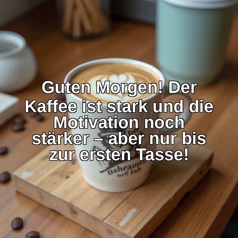 Guten Morgen! Der Kaffee ist stark und die Motivation noch stärker – aber nur bis zur ersten Tasse!